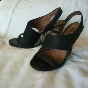 **Donated** Black strappy wedges